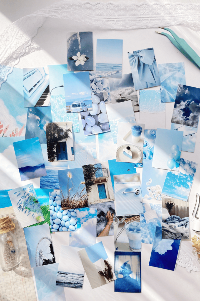 Mavi Temalı Aesthetic Sticker Kitapçığı