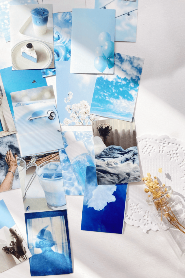 Mavi Temalı Aesthetic Sticker Kitapçığı