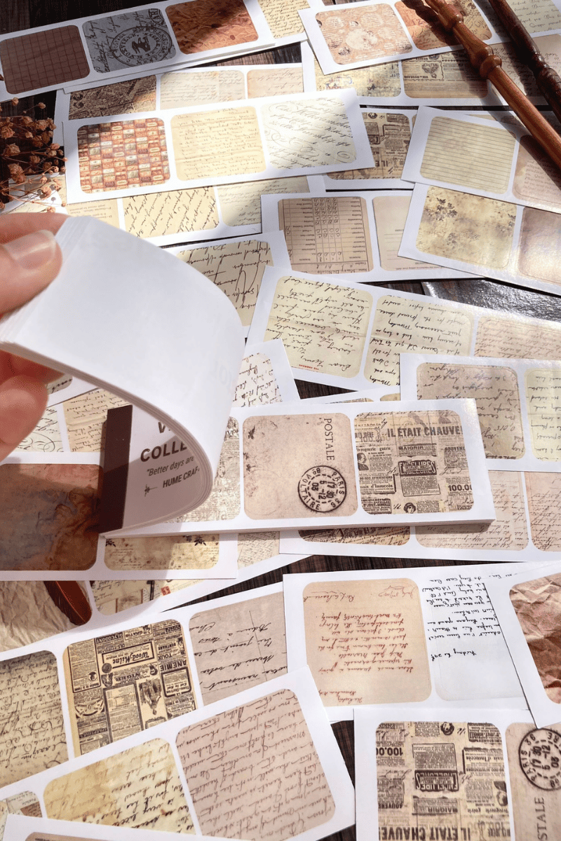 32 Sayfa Vintage Gazete Mektup Temalı Sticker Kitapçığı
