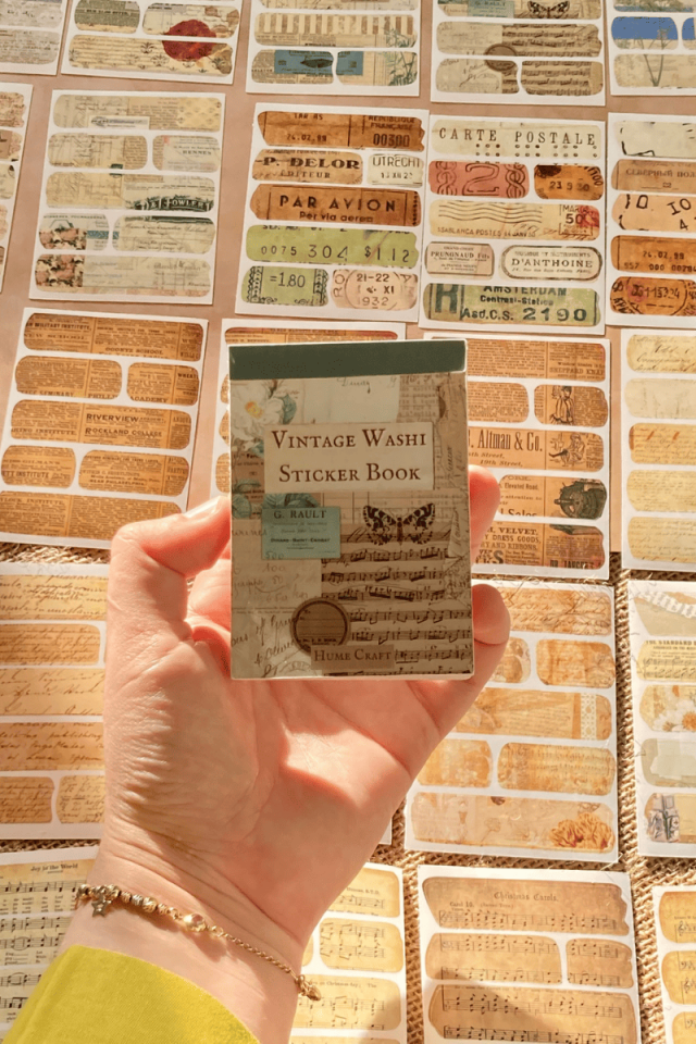 Vintage Washi Bant Temalı Sticker Kitapçığı