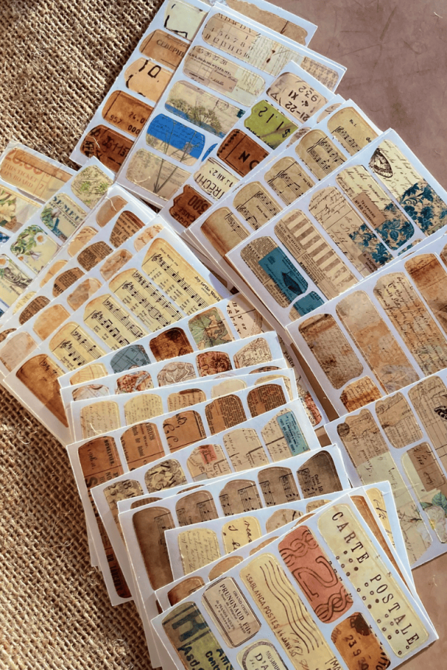 Vintage Washi Bant Temalı Sticker Kitapçığı