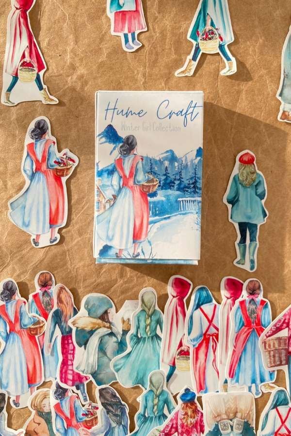 Kutulu Winter Girl / Kış Kızları Temalı Sticker Seti / Bullet Journal Sticker