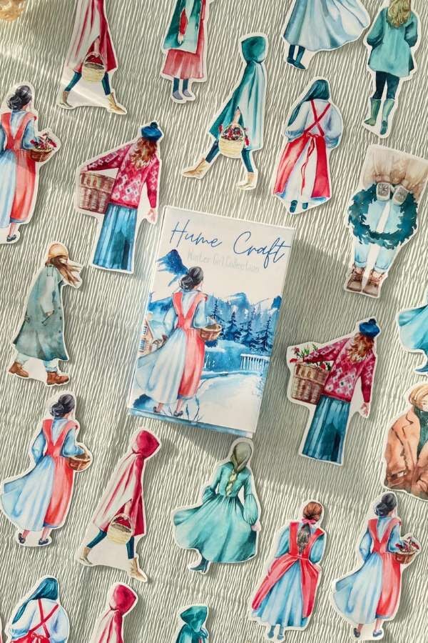 Kutulu Winter Girl / Kış Kızları Temalı Sticker Seti / Bullet Journal Sticker