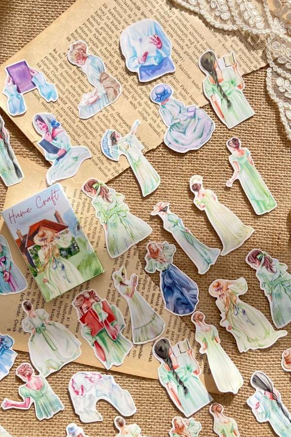 Kutulu Romance/Lady Temalı Sticker Seti / Bullet Journal Sticker