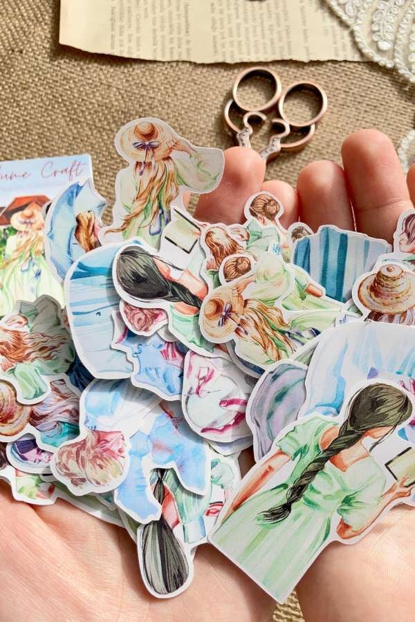Kutulu Romance/Lady Temalı Sticker Seti / Bullet Journal Sticker