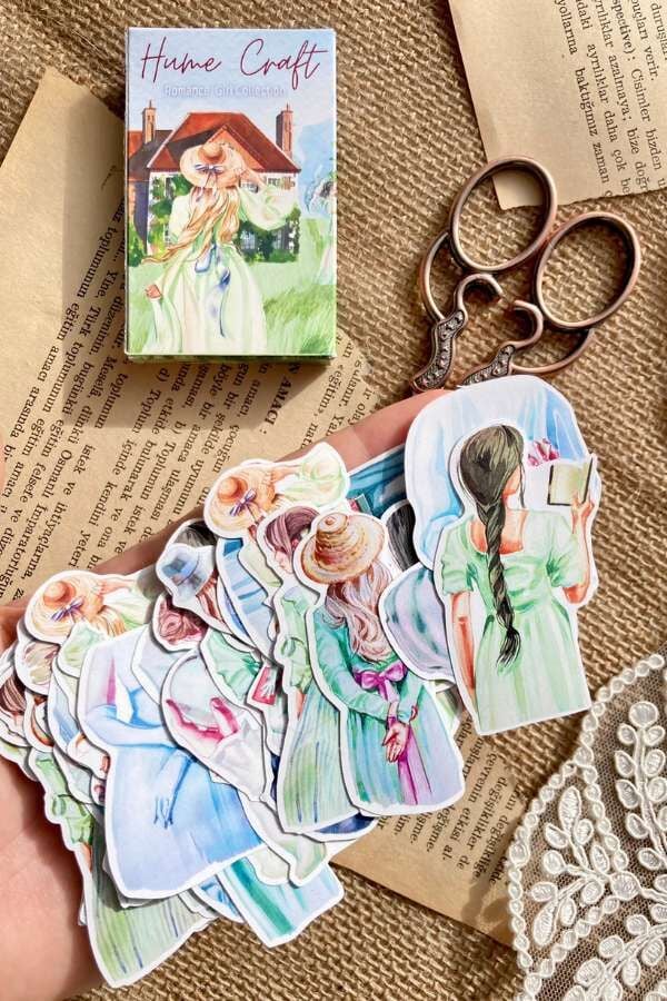 Kutulu Romance/Lady Temalı Sticker Seti / Bullet Journal Sticker