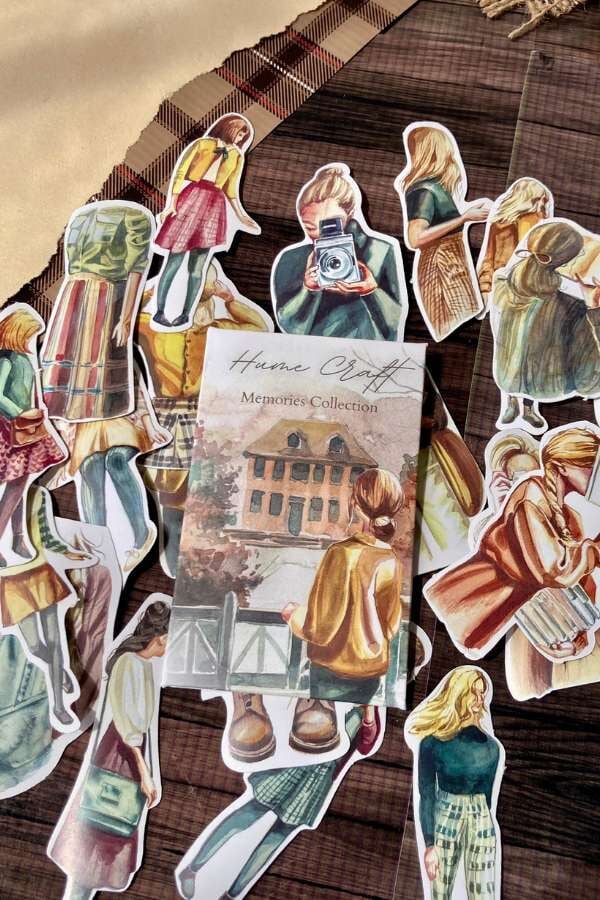 Kutulu Memories Girl Temalı Sticker Seti / Bullet Journal Sticker