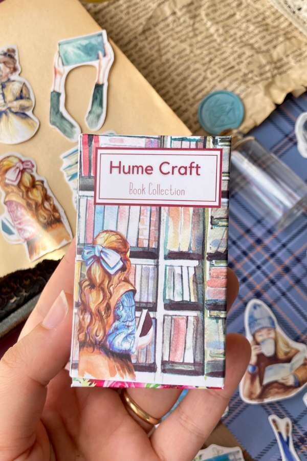 Kutulu Kitap Okuyan Kız Temalı Sticker Seti / Bullet Journal Sticker