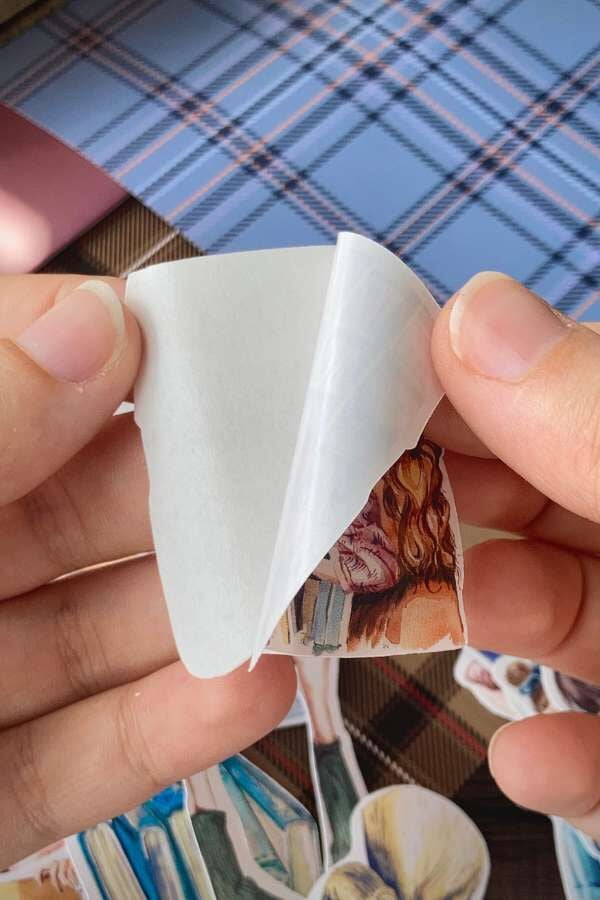 Kutulu Kitap Okuyan Kız Temalı Sticker Seti / Bullet Journal Sticker
