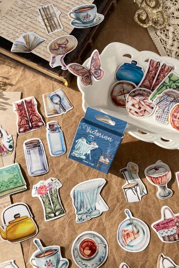 Kutulu Victoria Bahar Temalı Sticker Seti / Bullet Journal Sticker