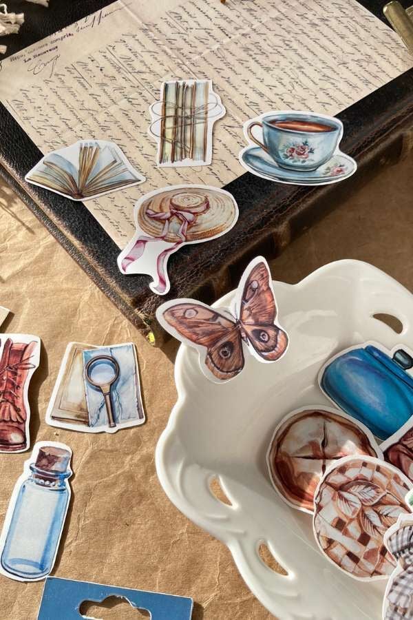 Kutulu Victoria Bahar Temalı Sticker Seti / Bullet Journal Sticker