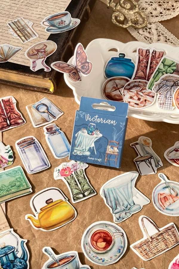 Kutulu Victoria Bahar Temalı Sticker Seti / Bullet Journal Sticker