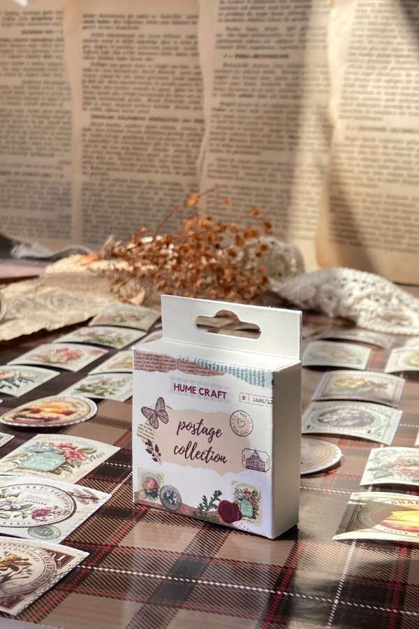 Kutulu Soft Pul Temalı Sticker Seti / Bullet Journal Sticker