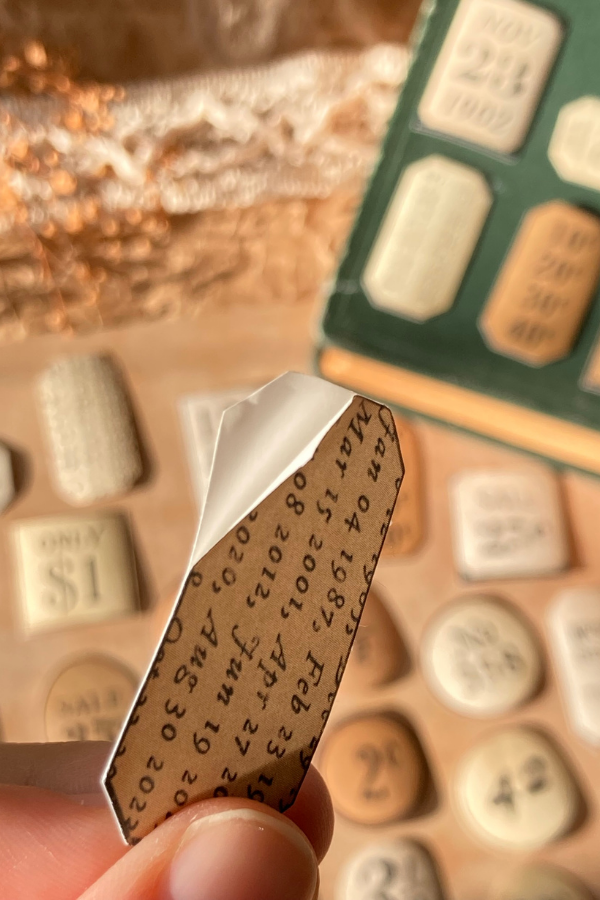 Kutulu Vintage Bilet ve Sayılar Temalı Sticker Seti / Bullet Journal Sticker