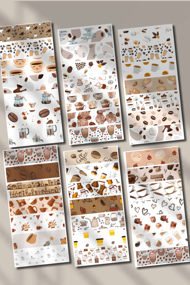 Kahve Temalı Washi Bant Sticker Seti