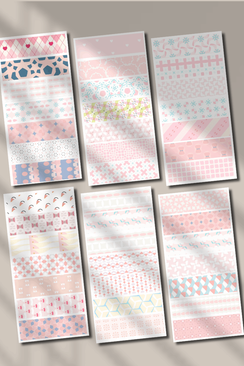 Soft Pembe Temalı Washi Bant Sticker Seti