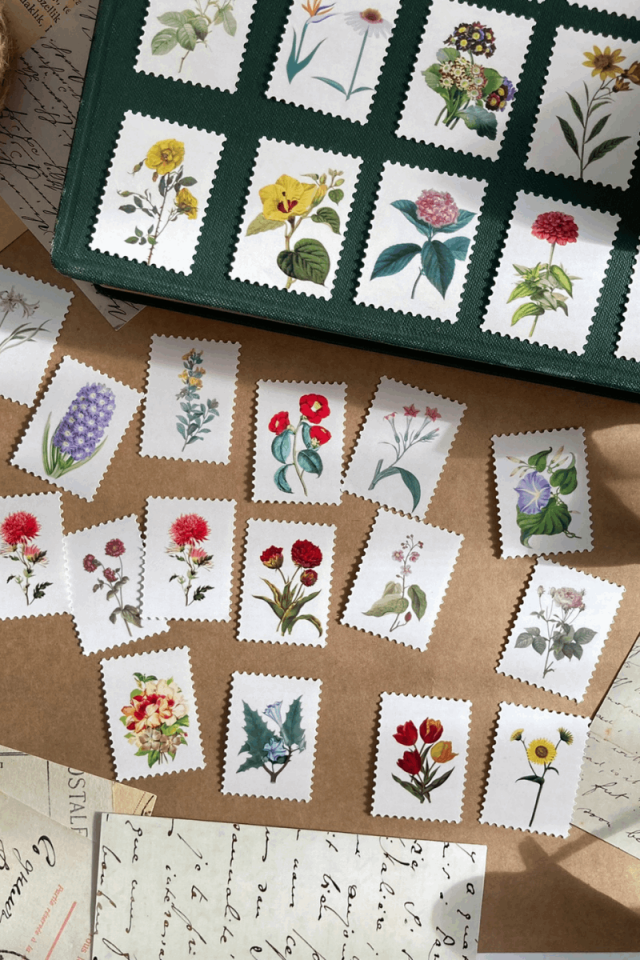 Çiçek Temalı Pul Sticker Seti