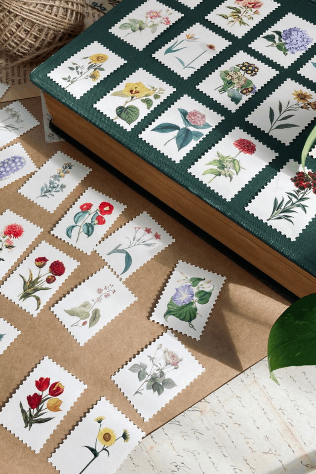 Çiçek Temalı Pul Sticker Seti
