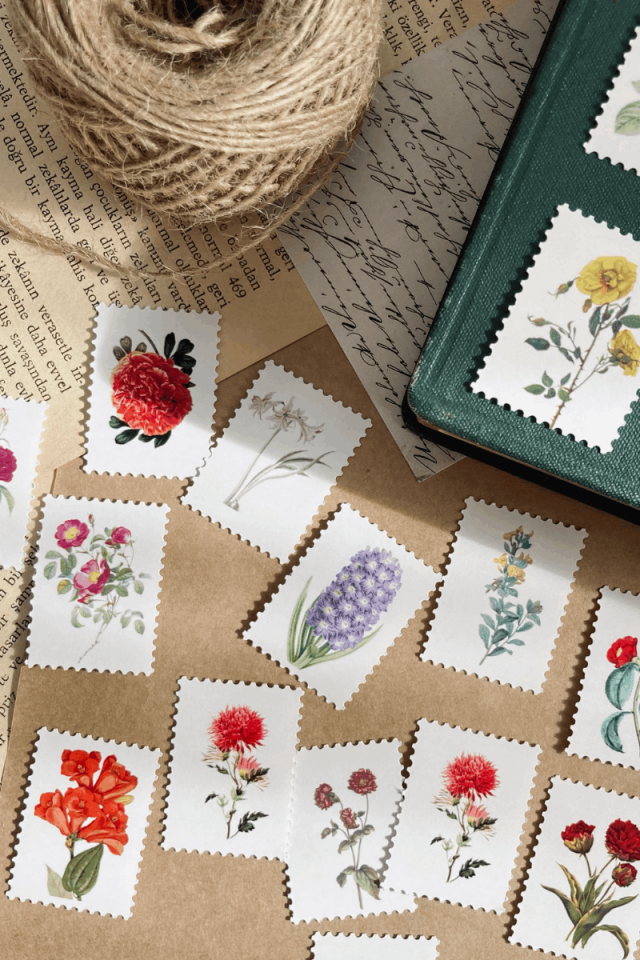 Çiçek Temalı Pul Sticker Seti