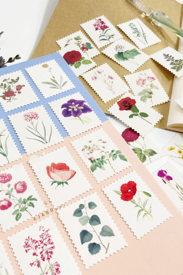 Çiçek Temalı Pul Sticker Seti II