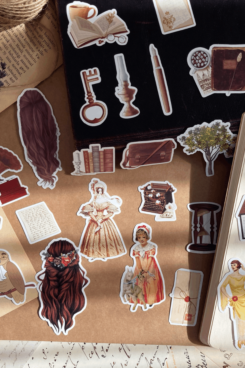 Vintage Dark Academia Sticker Seti
