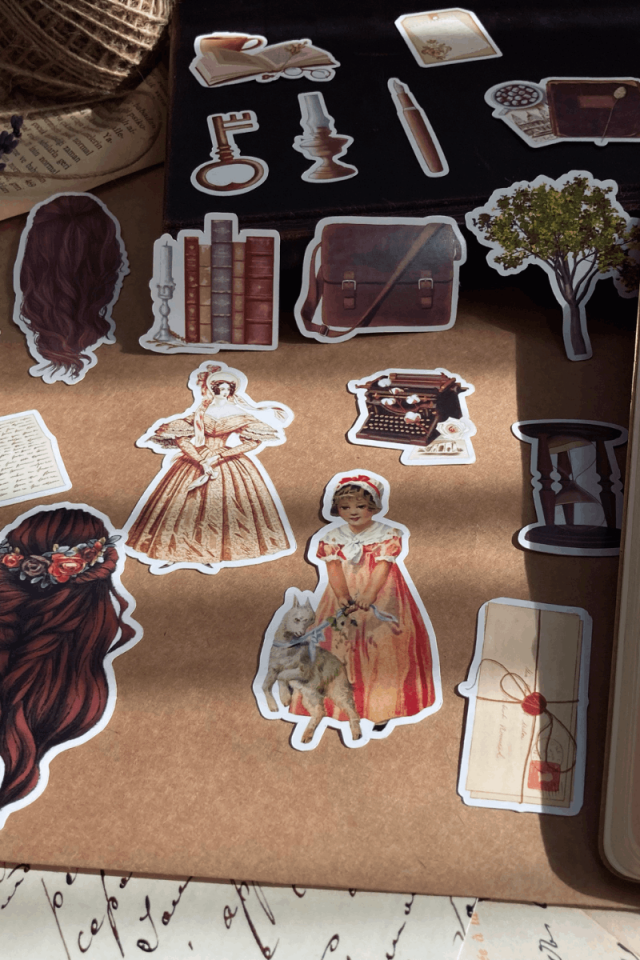 Vintage Dark Academia Sticker Seti