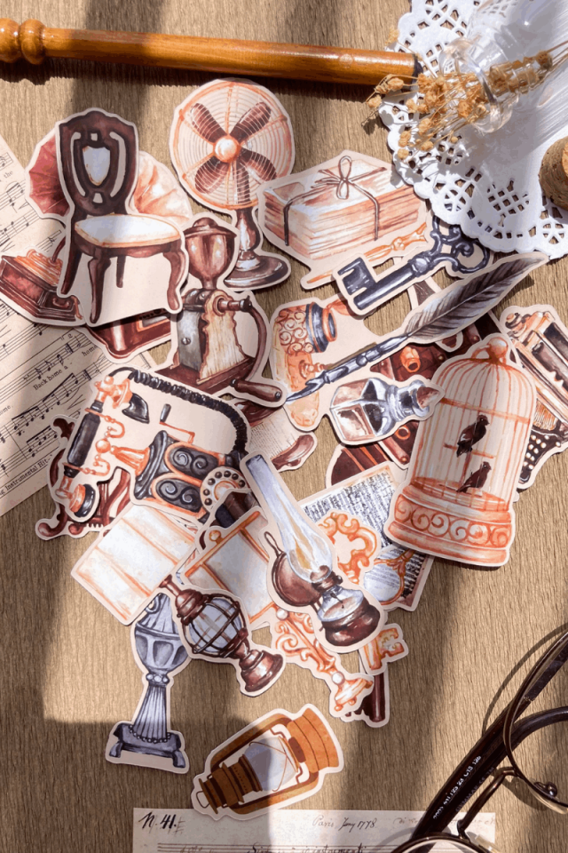 Vintage Objeler Sticker Seti