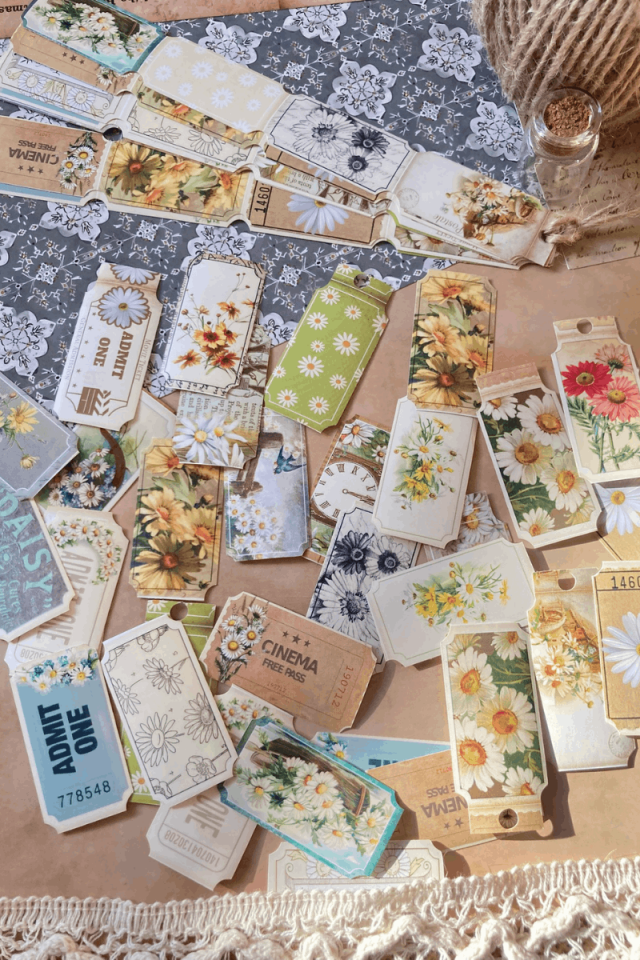 Vintage Bilet Temalı Sticker Seti II