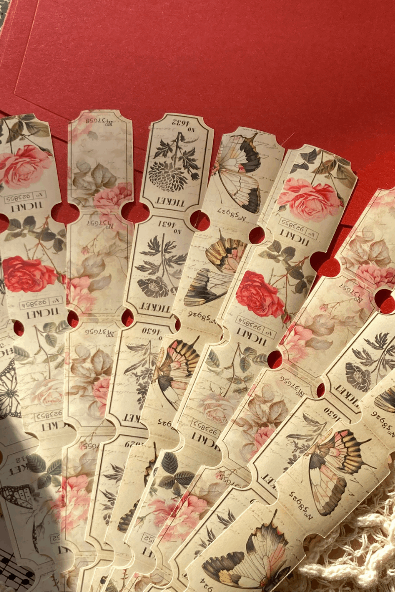 Vintage Bilet Temalı Sticker Seti III