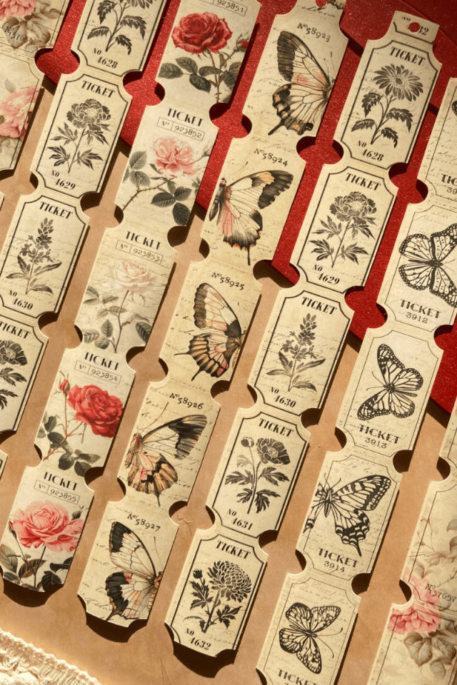 Vintage Bilet Temalı Sticker Seti III