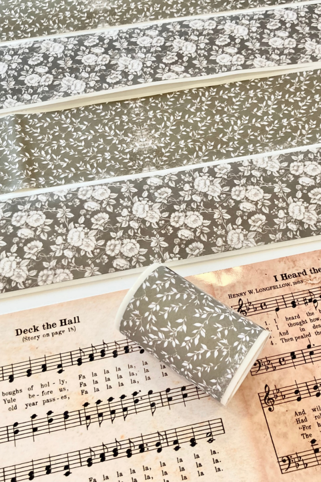 Vintage Yeşil Dal ve Çiçek Temalı Washi Bant Washi Tape Bullet Journal Scrapbook için uygun