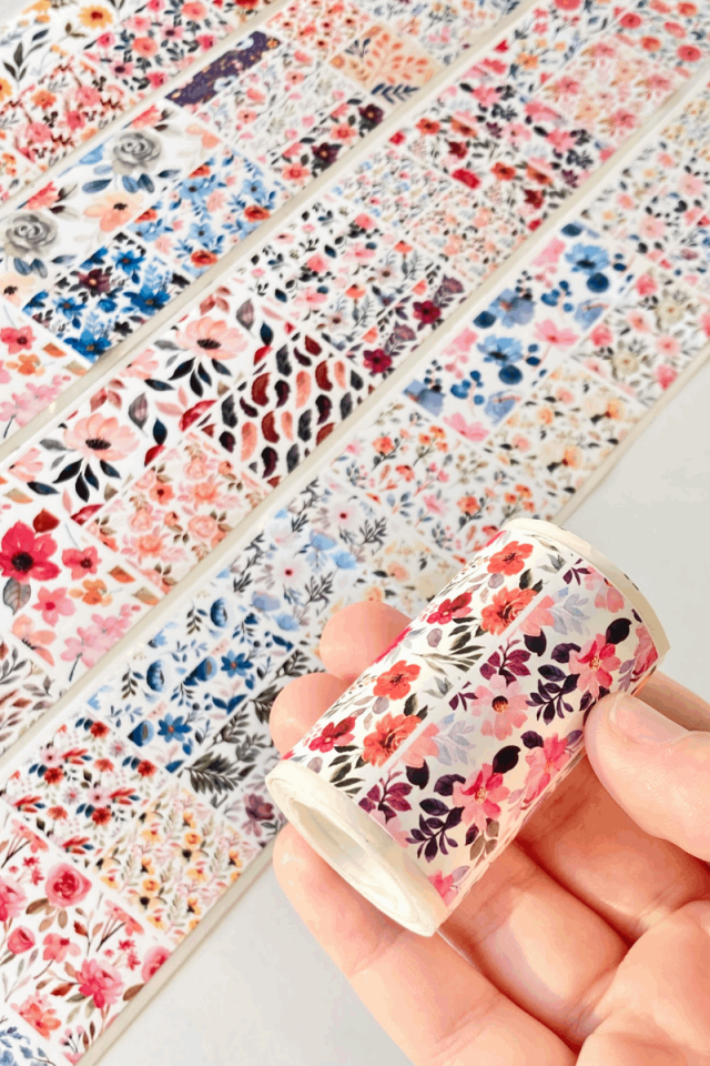 Vintage Çiçek Temalı 2 Metre  Washi Bant Washi Tape Bullet Journal Scrapbook için uygun