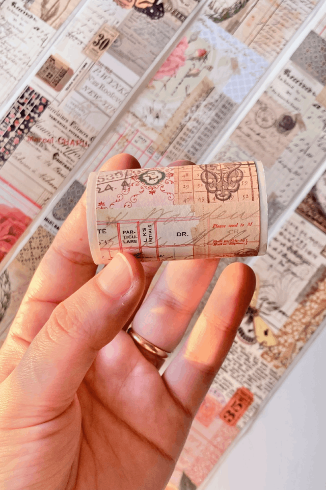 Vintage Kolaj Temalı Washi Bant Washi Tape Bullet Journal Scrapbook için uygun vintage03