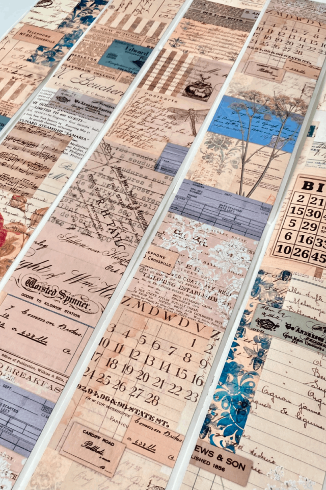 Vintage Kolaj Temalı Washi Bant Washi Tape Bullet Journal Scrapbook için uygun vintage01
