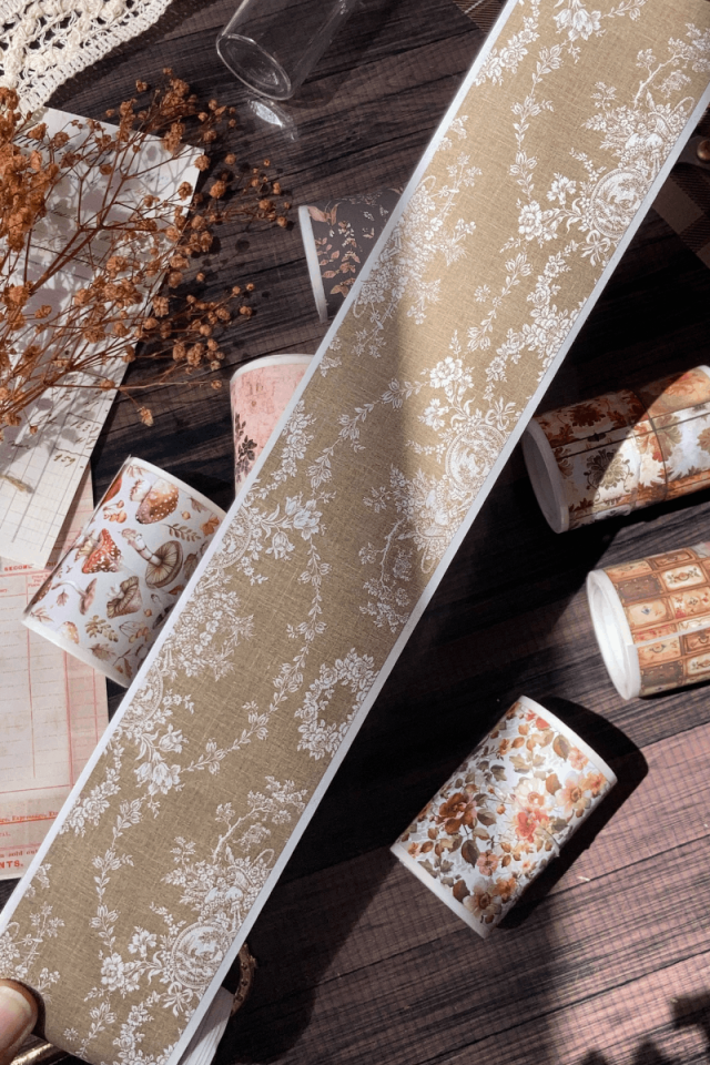2 Metre Vintage Dantel Detaylı Washi Bant / Washitape / Bullet Journal / Scrapbook /