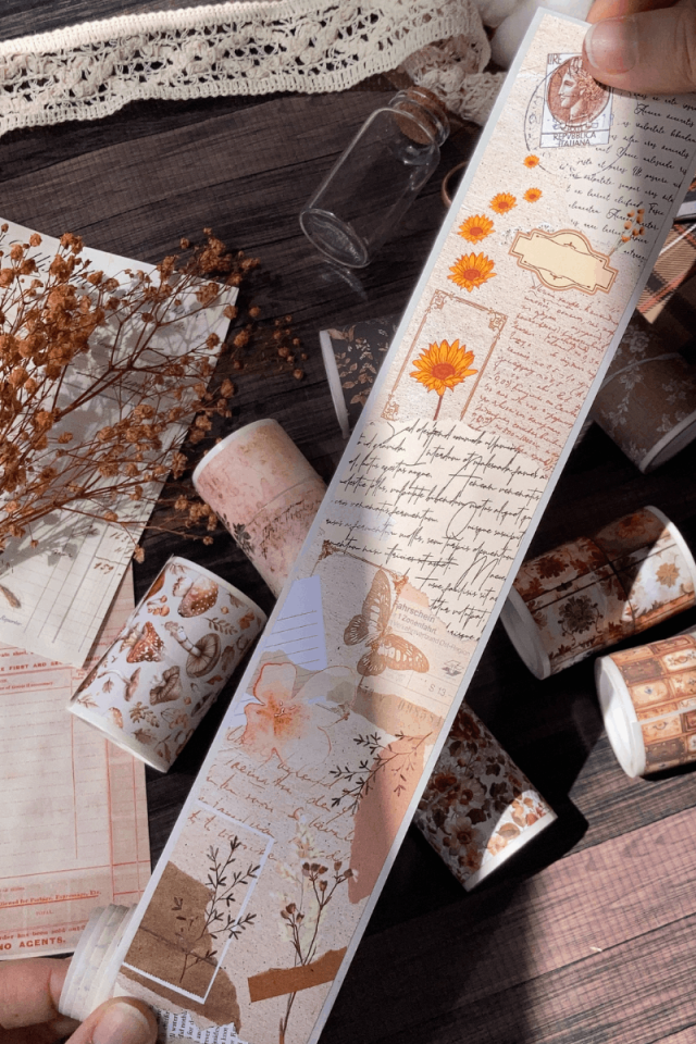 2 Metre Kolaj/Scrapbook Temalı Washi Bant / Washitape / Bullet Journal / Scrapbook /