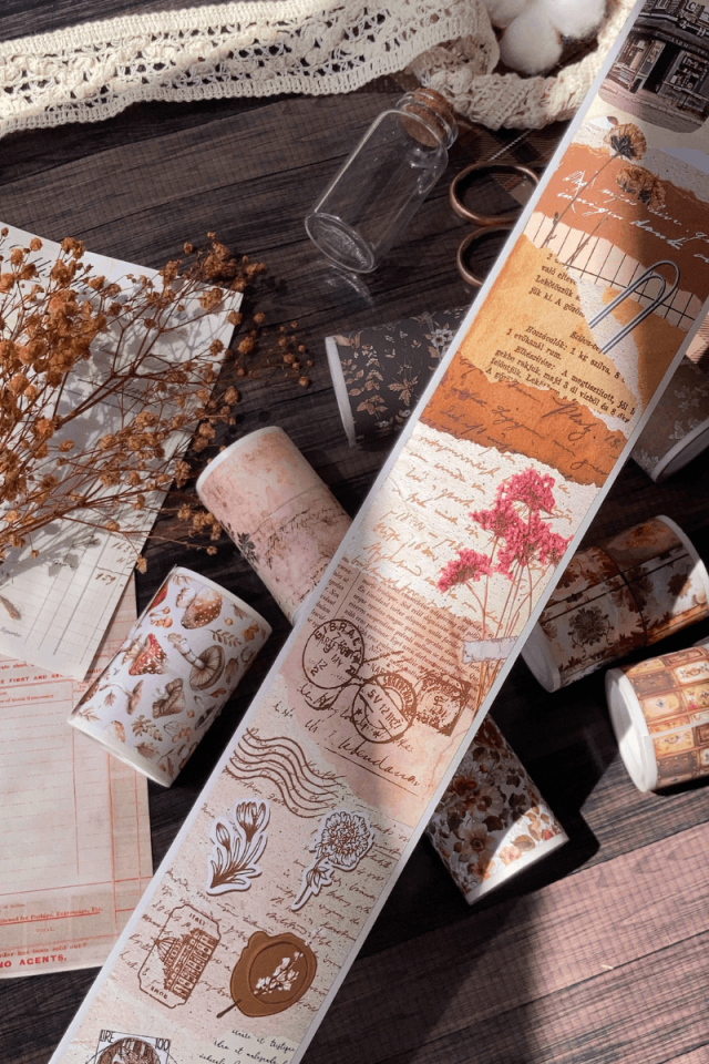 2 Metre Kolaj/Scrapbook Temalı Washi Bant / Washitape / Bullet Journal / Scrapbook /
