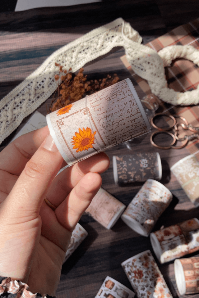 2 Metre Kolaj/Scrapbook Temalı Washi Bant / Washitape / Bullet Journal / Scrapbook /