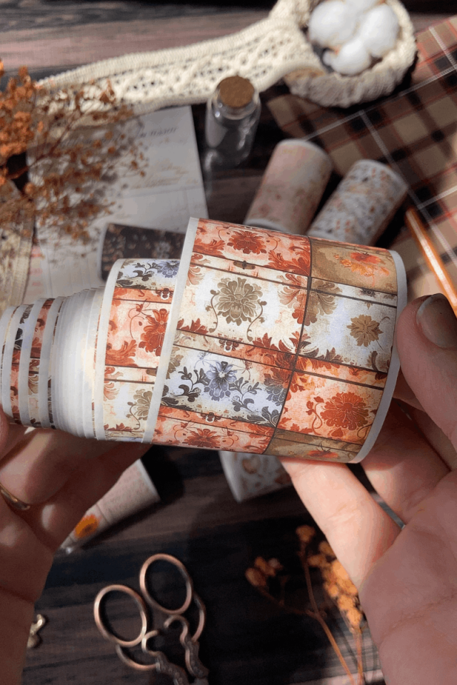 Vintage Çekmece Temalı Washi Bant / Washitape / Bullet Journal / Scrapbook /
