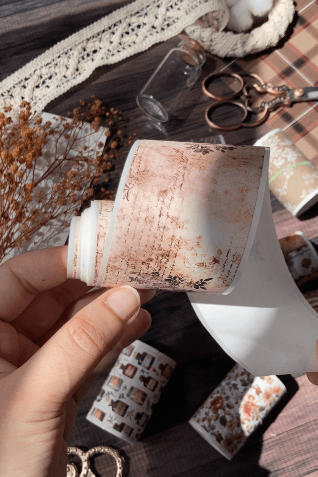 2 Metre Vintage Yazı Temalı Washi Bant / Washitape / Bullet Journal / Scrapbook /
