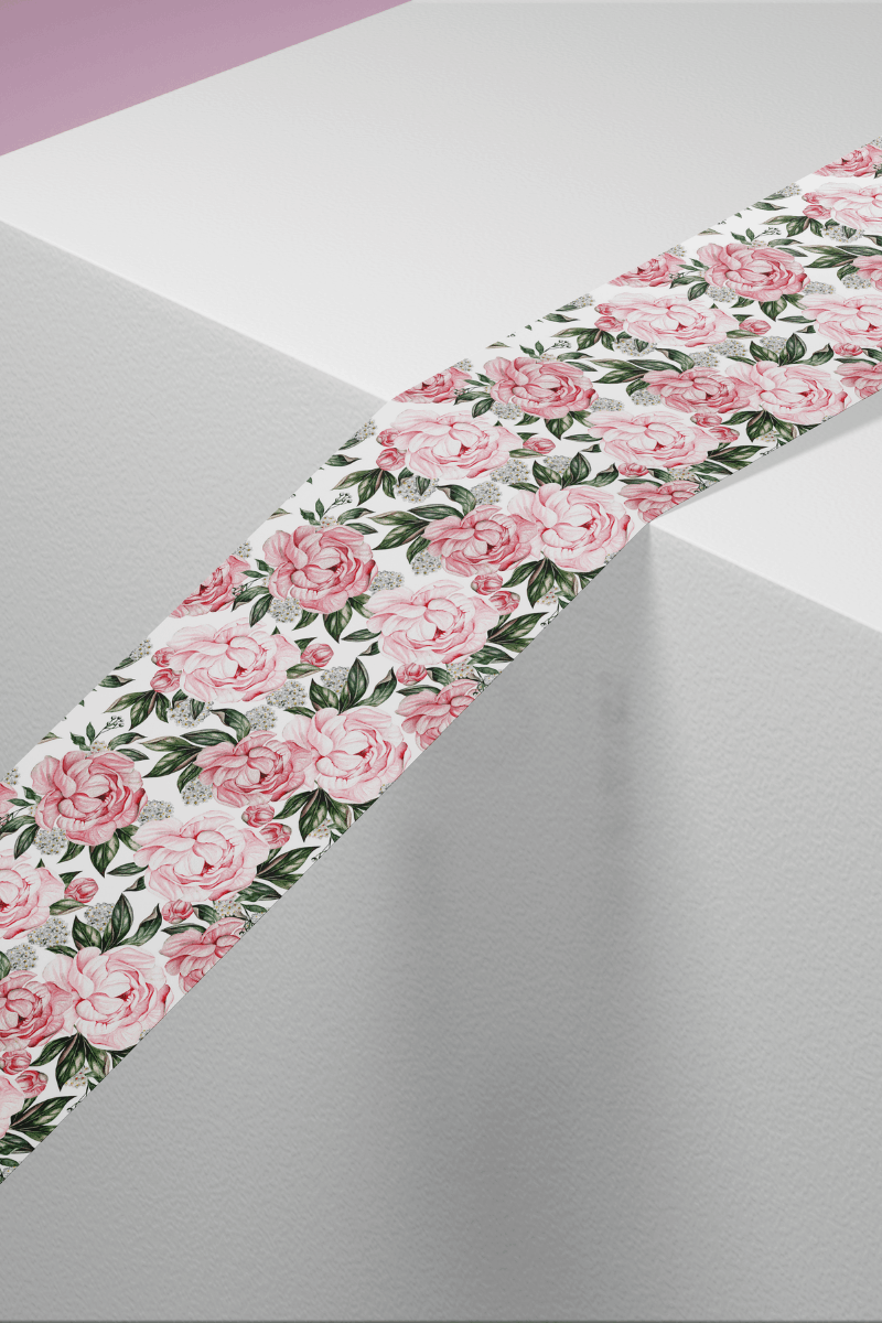 Pembe Gül Desenli Washi Tape Washi Bant Bullet Journal Sticker / Defter / Scrapbooking