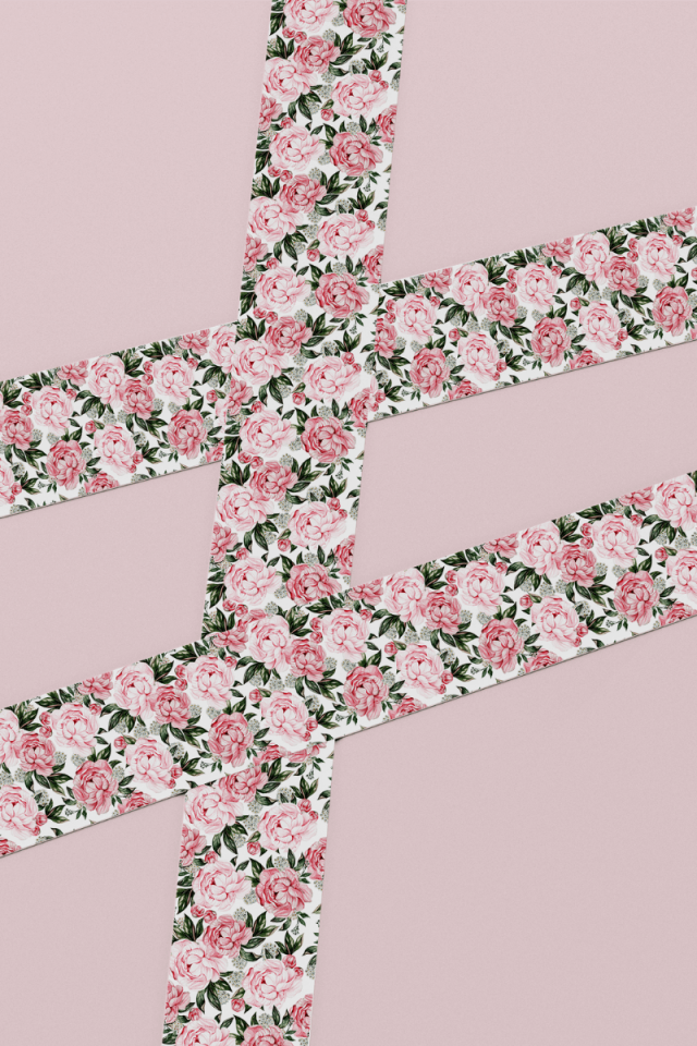 Pembe Gül Desenli Washi Tape Washi Bant Bullet Journal Sticker / Defter / Scrapbooking