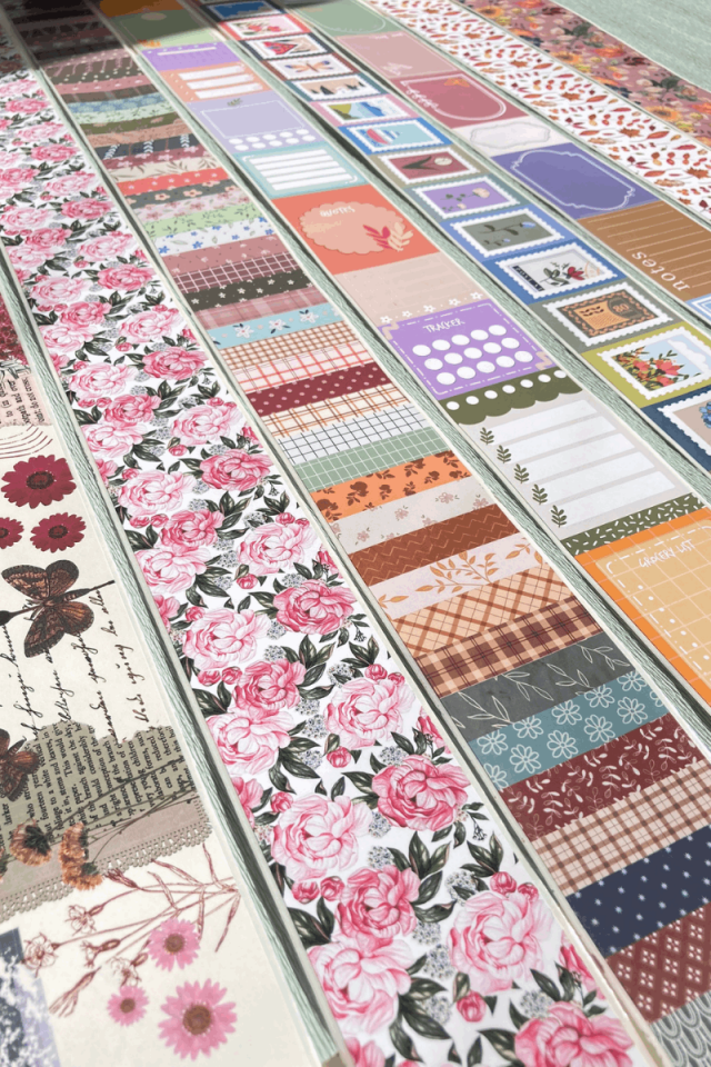Pembe Gül Desenli Washi Tape Washi Bant Bullet Journal Sticker / Defter / Scrapbooking