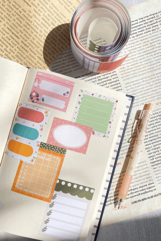 Memo / Notluk Temalı Washi Tape Washi Bant Bullet Journal Sticker / Defter / Scrapbooking