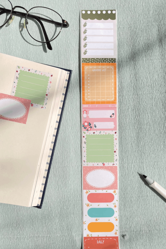 Memo / Notluk Temalı Washi Tape Washi Bant Bullet Journal Sticker / Defter / Scrapbooking