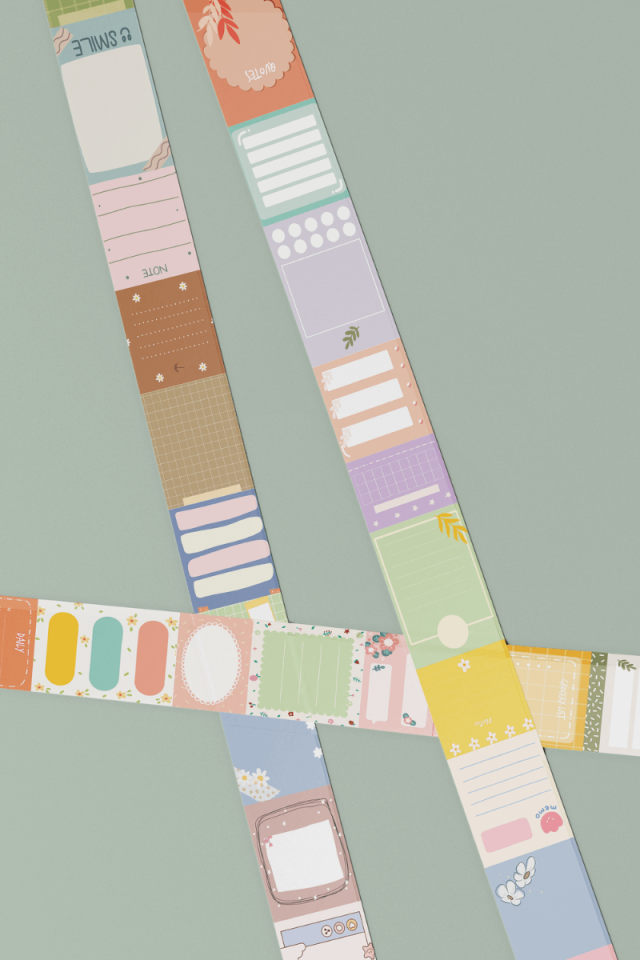 Memo / Notluk Temalı Washi Tape Washi Bant Bullet Journal Sticker / Defter / Scrapbooking
