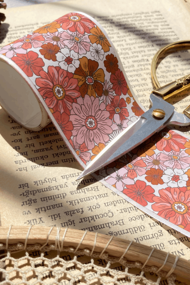 Flower Temalı Washi Tape Washi Bant Bullet Journal Sticker / Defter / Çıkartma / Scrapbook