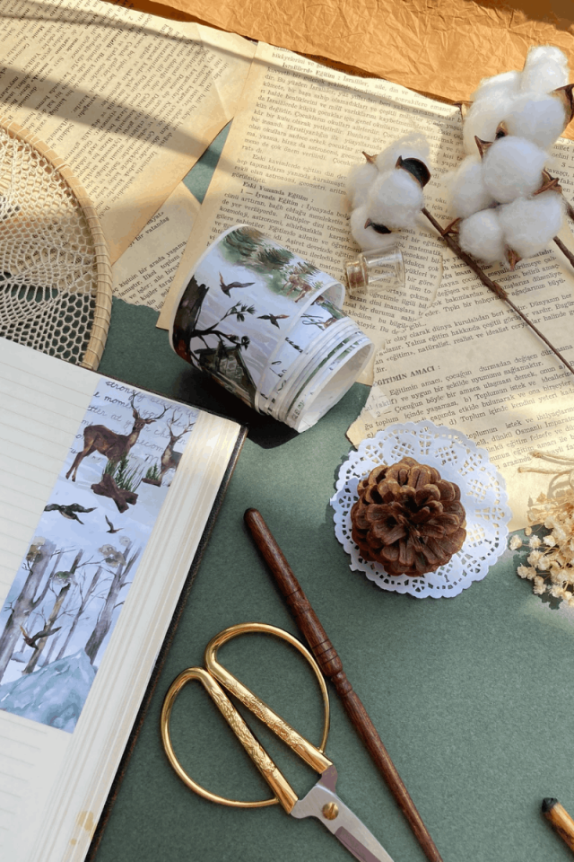 Wild Life Temalı Washi Tape Washi Bant Bullet Journal Sticker / Defter / Çıkartma / Scrapbook
