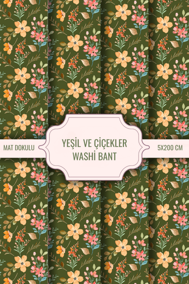 Çiçek Desen Washi Tape Washi Bant Bullet Journal Sticker / Defter / Çıkartma / Scrapbook(Kopya)(Kopya)