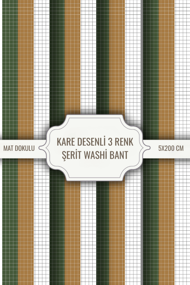 Üç Renk Şerit Desenli Washi Tape Washi Bant Bullet Journal Sticker / Defter / Çıkartma / Scrapbook(Kopya)(Kopya)(Kopya)